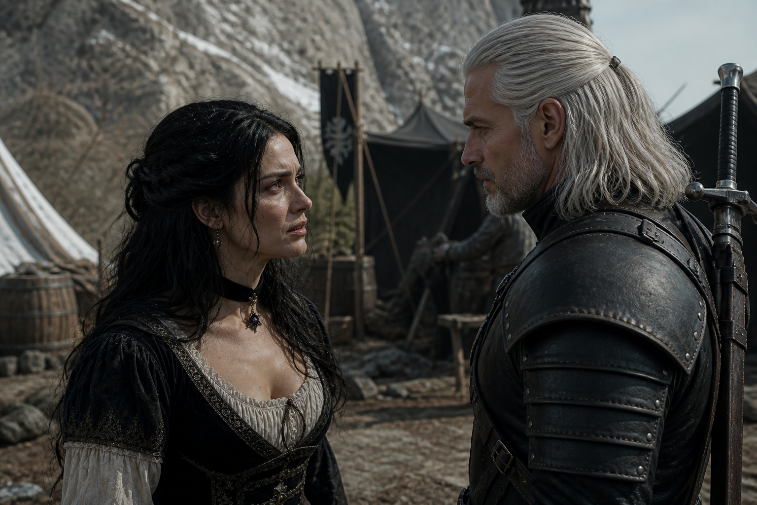 Yennefer zwraca się do złotego smoka