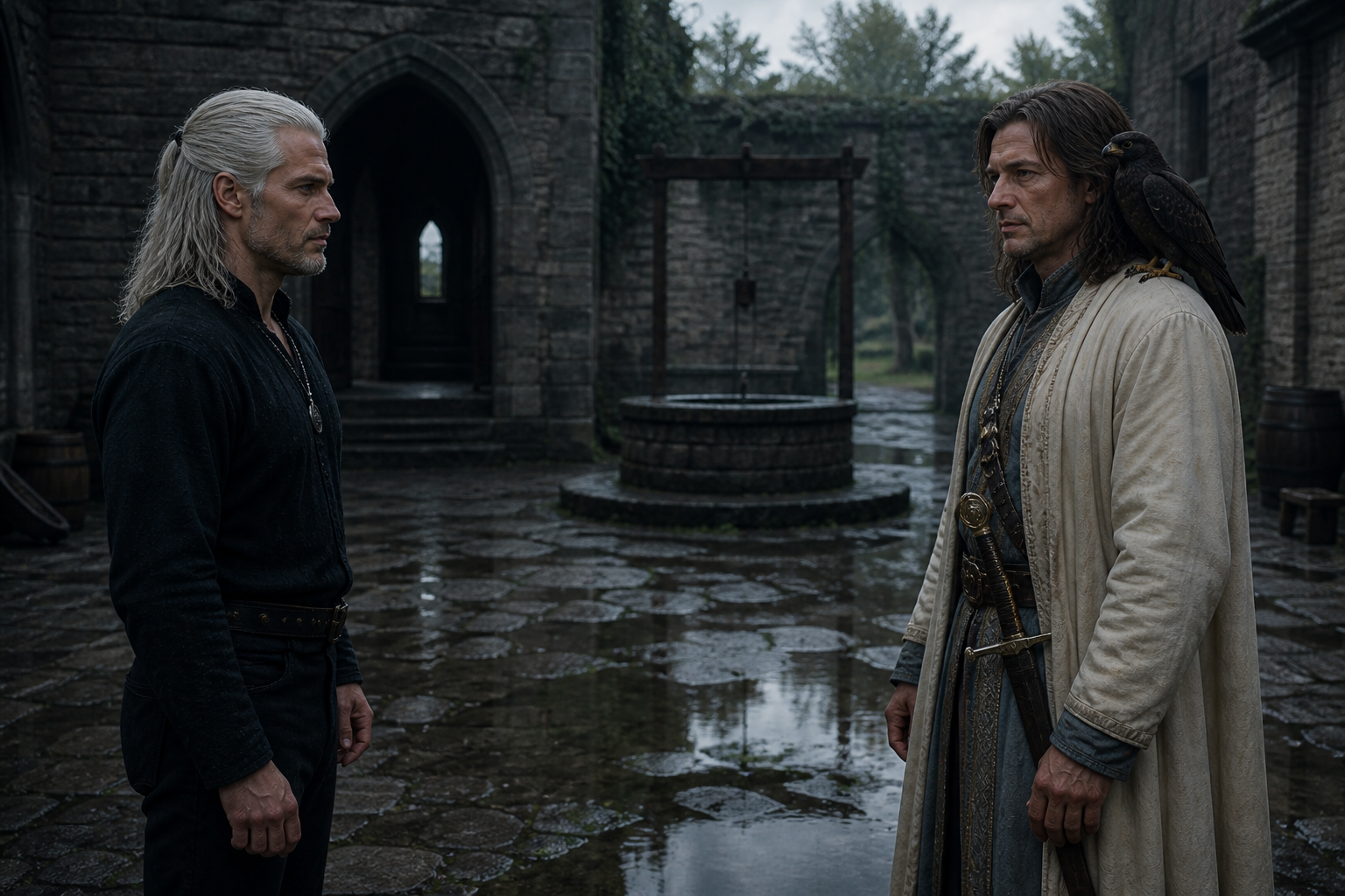 Geralt i Istredd spotykają się przy studni