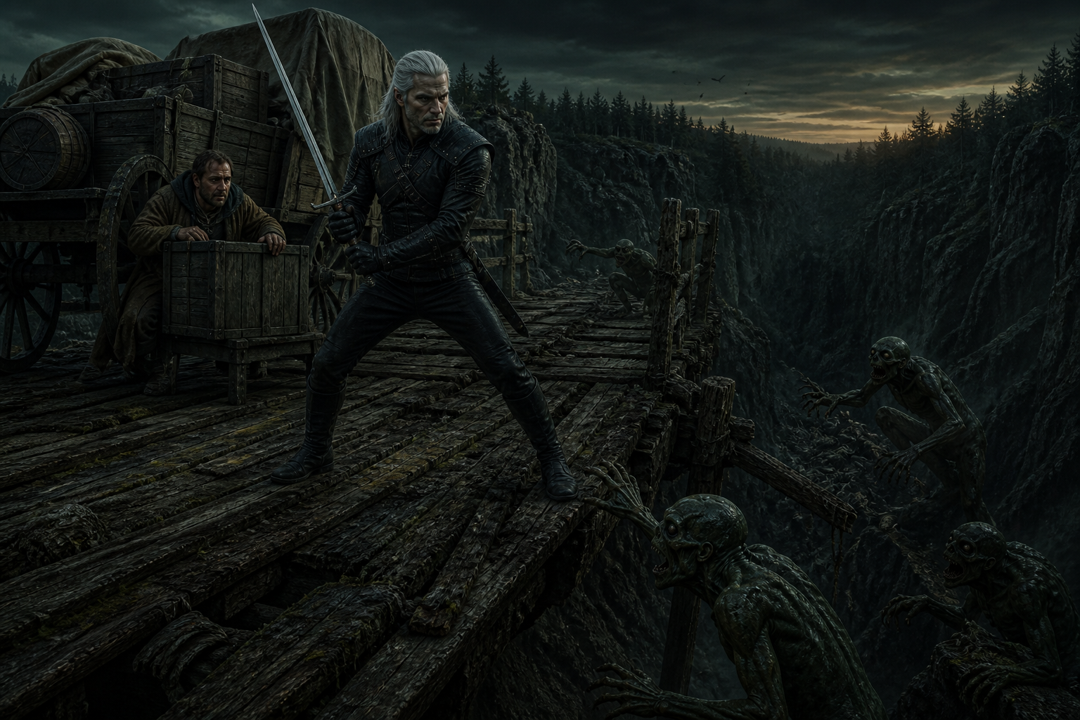 Geralt staje do obrony mostu